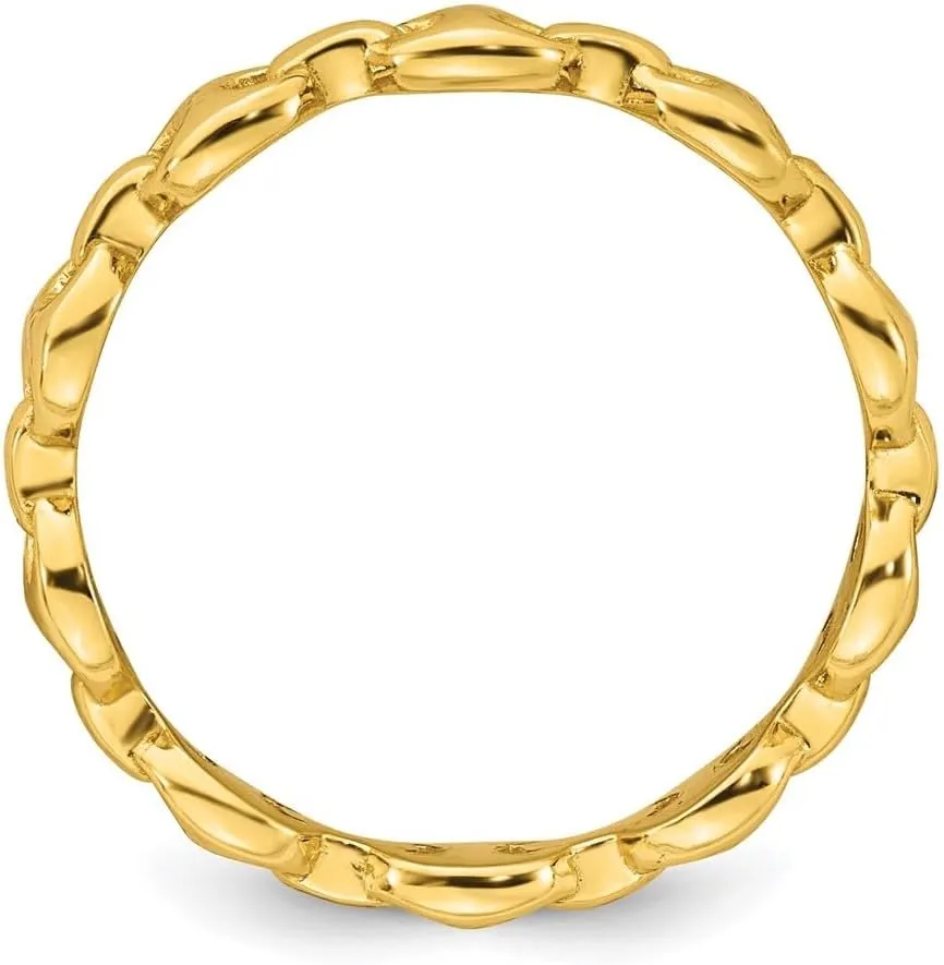 Link Fashion Ring geophysical snout clear runoff Size 6 to 7 Sterling Silver Rhodium-plated and Gold-tone Polished Mariner 