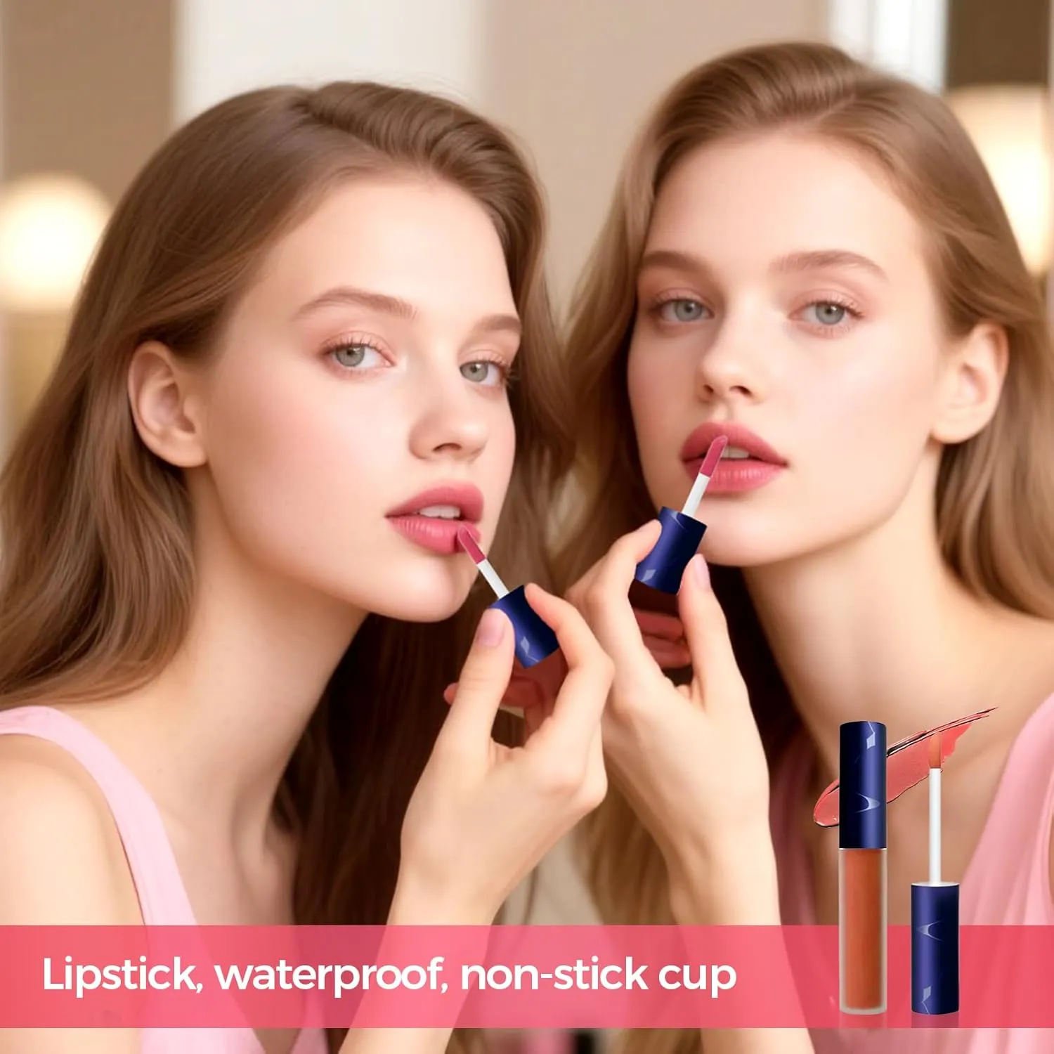 Lipstick Matte (B36# Orange Red) Lips Staining Lip Oil, 2025 Upgrade Korean Lip Oil Stain, central flair independence Long-Lasting Moisturizing Lip Oils, Waterproof No Fading Glossy Lip Stain Non-stick Lip Glaze 