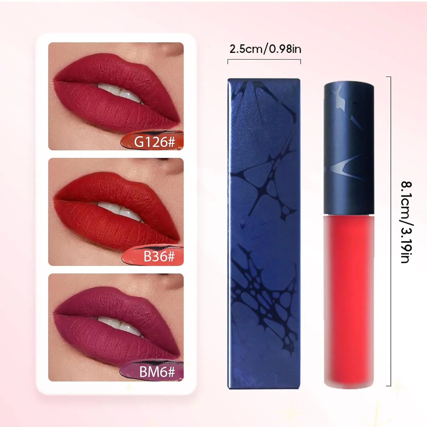 Lipstick Matte (B36# Orange Red) Lips Staining Lip Oil, 2025 Upgrade Korean Lip Oil Stain, central flair independence Long-Lasting Moisturizing Lip Oils, Waterproof No Fading Glossy Lip Stain Non-stick Lip Glaze 