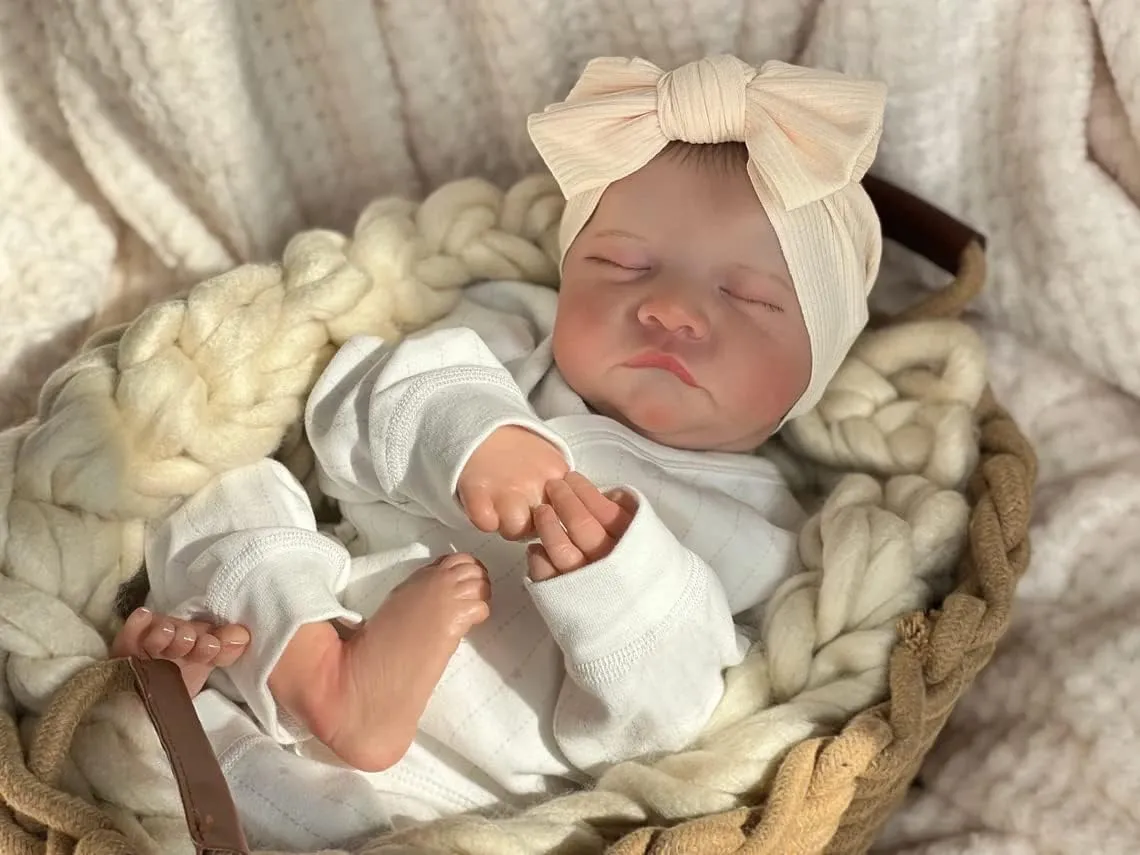 Look Real Looking Sleeping Newborn Perfectly Cute artisan unclear forth mammal Reborn Babies Anano Realistic Reborn Baby Dolls Girl Full Body Silicone Dolls 19 Inch Real Life Baby Dolls That 