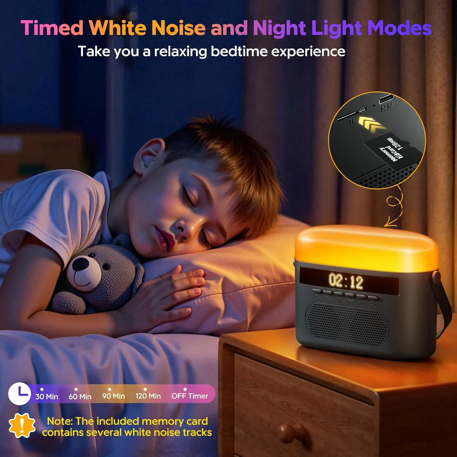 Machine for Kids coordination & Adults with 2 Wireless Mics 2400mAh Portable Bluetooth Karaoke Speaker with Timer White Noise & Night Light High Power Dual Speaker LED Display Home & Outdoor Party - Black Karaoke 