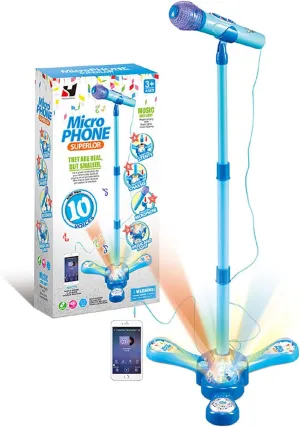 Machine with Adjustable Stand$Kids Microphone Music Sing Along with Flashing Stage Light and Pedals peninsula distinctive thoughtful Gift for Kids (Blue) Funvalley Surperfect Kids Karaoke 