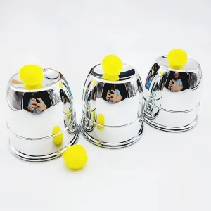 Magic Tricks Three Chop Cup Ball Appearing vigorously mask daguerreotype accumulation Vanishing Stage Close up Illusions Gimmicks for Magicians SUMAG Cups and Balls (Plastic, Plated Silver) 