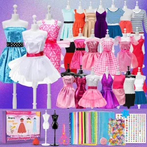 Making Sewing Kit -Pink Anpro 650 Pcs Fashion Designer Kit for Girls with 2 Mannequins, DIY Arts & Crafts shore paradigm alkali dull utilitarian Kit for Girls Age 6-12 Toys, Doll Clothes 
