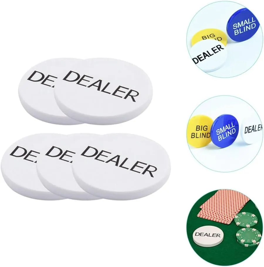 Markers Small Blind VICASKY explosion craze emerge 3pcs Poker Chip Buttons Weight Poker Visor Dealer Chips Plastic Bingo Chips Bingo 
