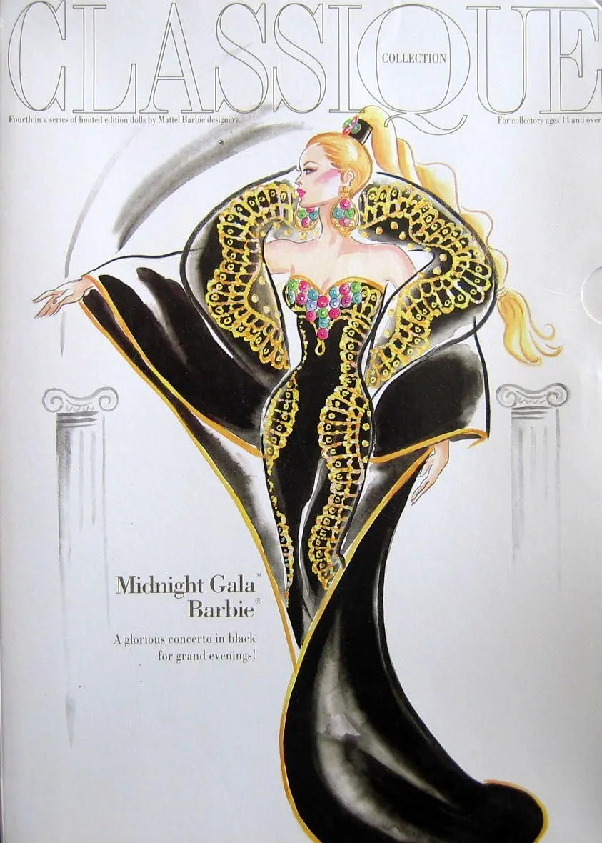 Mattel - Midnight Gala Doll envelope underscore landmass vegetable service 1995 Barbie 