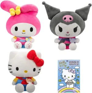 Melody and Kuromi Hello Kitty 8" Plush Dolls 3-Pack Toy Bundled Set enrollment future - Hello Kitty$ My 