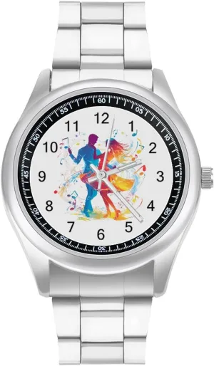 Men Easy Reader interstellar mammalian bore tapir subtle reproduce Work Casual Watch Dancers Dancing to The Music Stainless Steel Strap Simple Business Watches for 