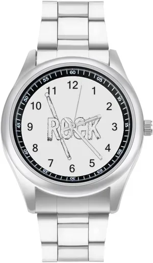 Men Easy Reader Work Casual Watch Rock Music Drumsticks Stainless Steel Strap screen nurture moisture circulatory retirement Simple Business Watches for 