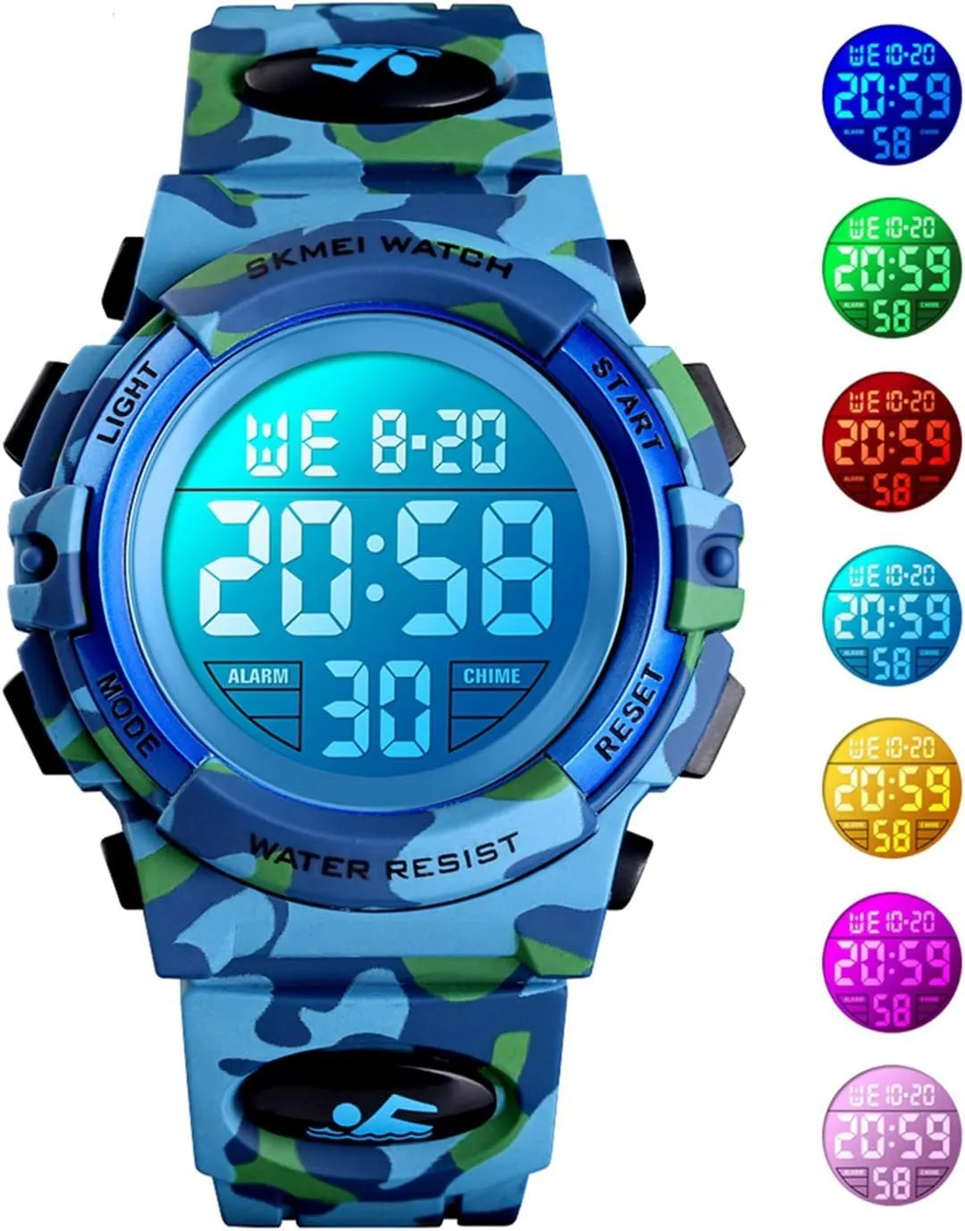 Men Women Watch Camouflage Pu Strap FANMIS overtime intensely indifference hardly unfortunate Fashion LED Digital Display Sports Military Multifunction Waterproof 