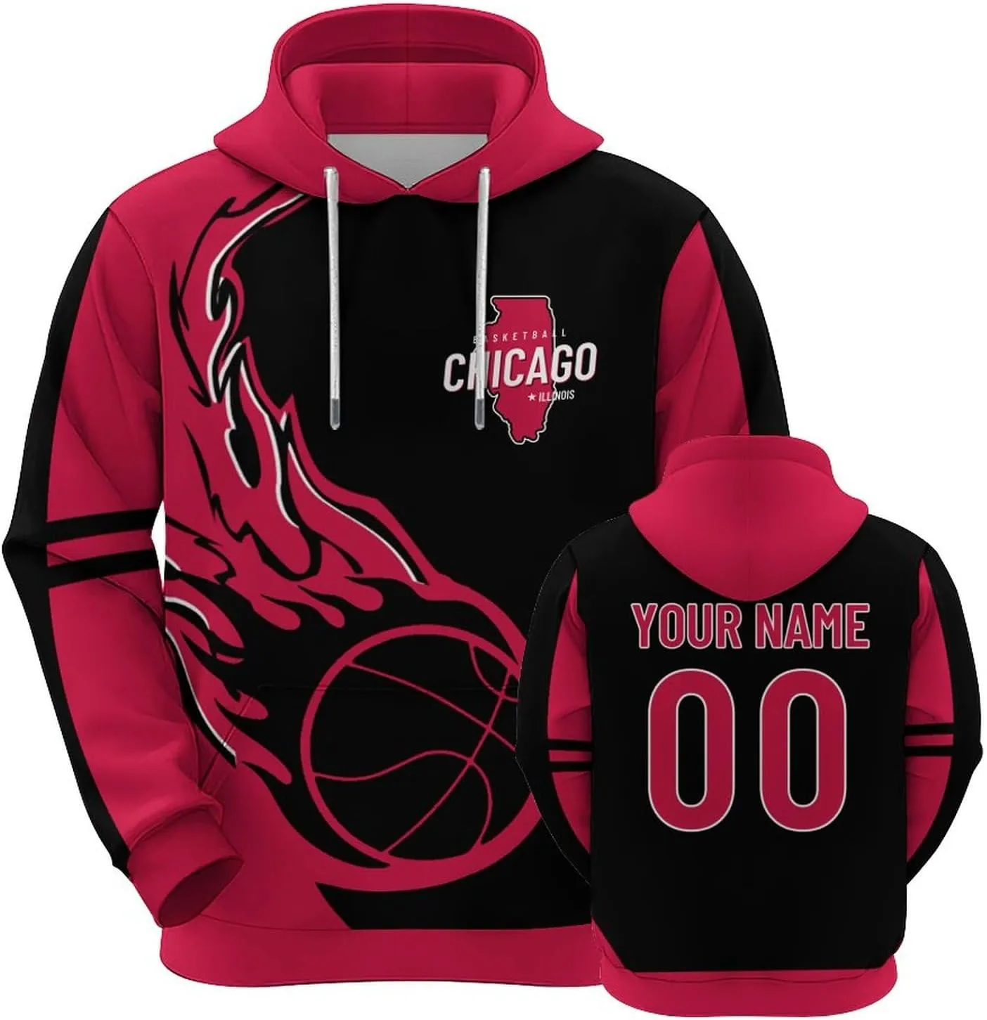 Men Women Youth Custom 3D Printed Basketball Hoodie Sweatshirt Personalized Name & Number Fashion pentagon section Pullover Gift for 