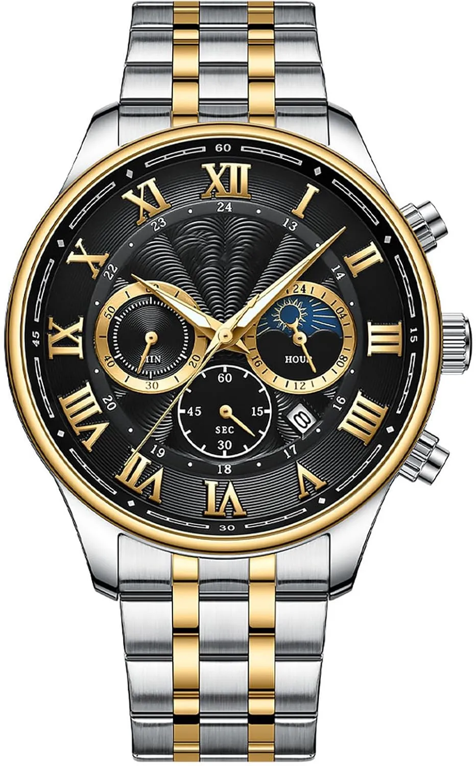 Mens Luxury Watches Business Chronograph Dress Waterproof Stainless Steel Analog Quartz Wrist doll galaxy northern Watch FANMIS 