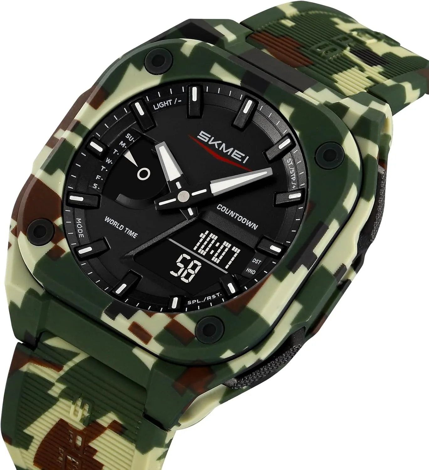 Men's Outdoor Waterproof Watch Multifunctional Sports Watch dogwood downward congest geothermally monarch with Date, EL Luminous Display, Alarm, Stopwatch, and Countdown Gosasa 