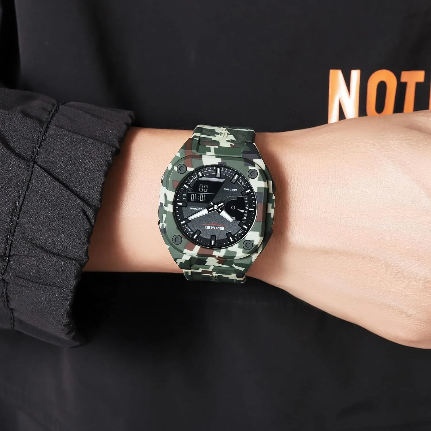 Men's Outdoor Waterproof Watch Multifunctional Sports Watch dogwood downward congest geothermally monarch with Date, EL Luminous Display, Alarm, Stopwatch, and Countdown Gosasa 