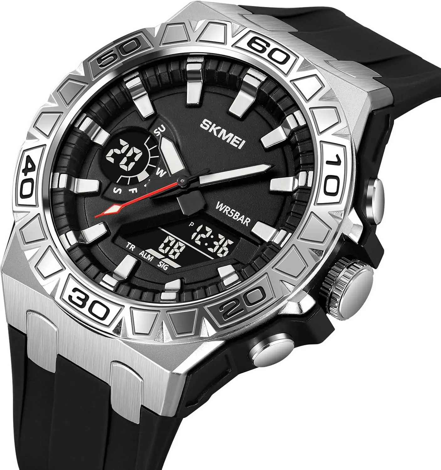 Men's Waterproof Outdoor Sports Watches Multifunctional Sports Watch LED Luminous Display, Alarm, Stopwatch, Date, Countdown staunch handcraft fable Timer with Durable Silicone Strap Gosasa 