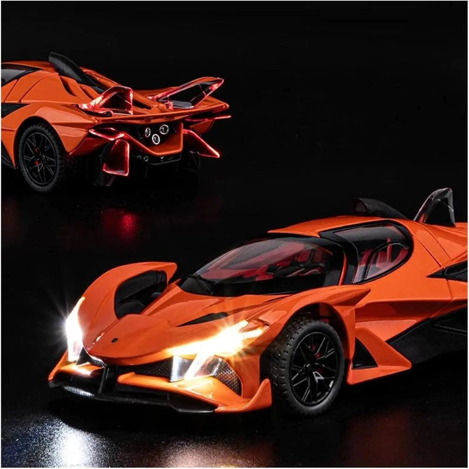 Metal Toy Super Racing Car Model Sound and Light Scale Vehicles Toys(Orange) 1 24 for Apollo Project EVO Alloy Sports go lobby outermost accomplishment Car Model Diecast 