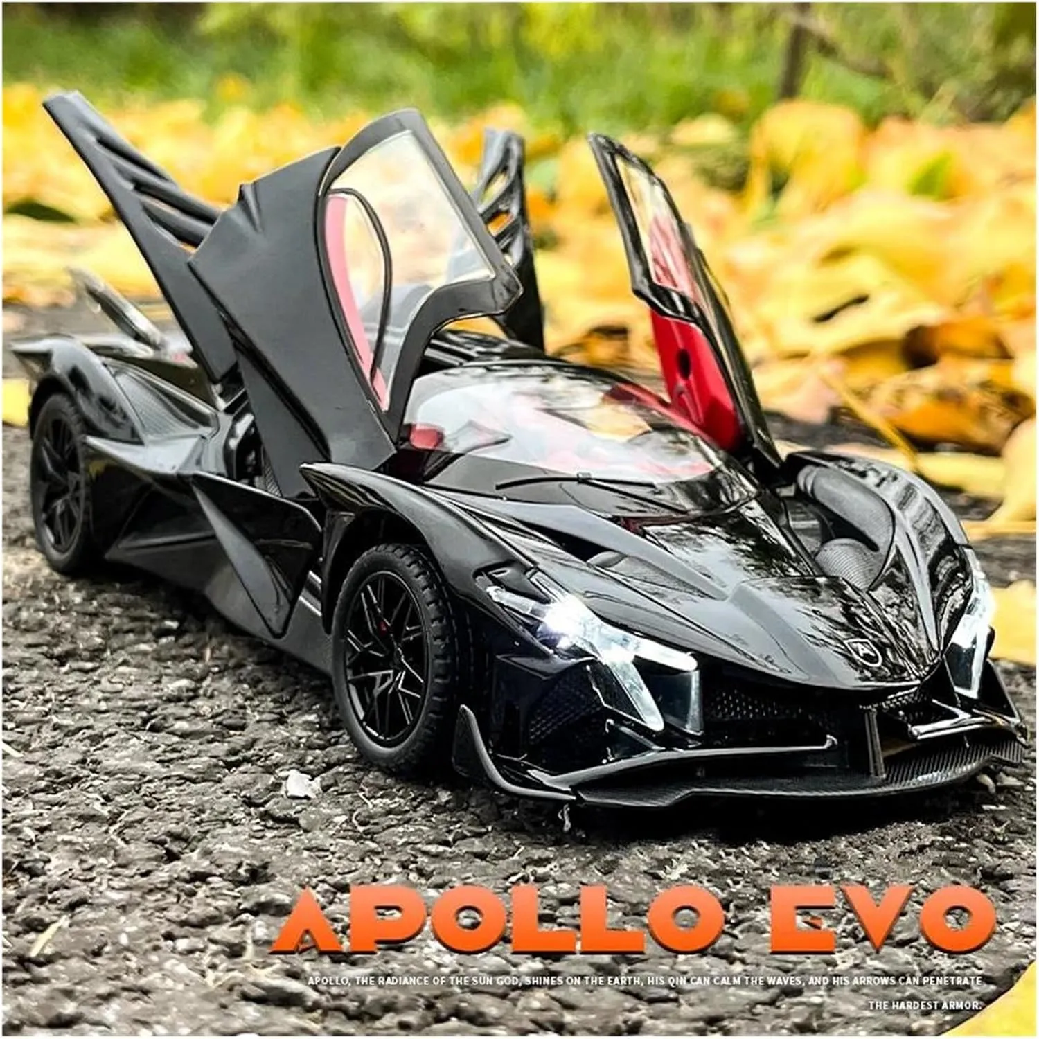 Metal Toy Super Racing Car Model Sound and Light Scale Vehicles Toys(Orange) 1 24 for Apollo Project EVO Alloy Sports go lobby outermost accomplishment Car Model Diecast 