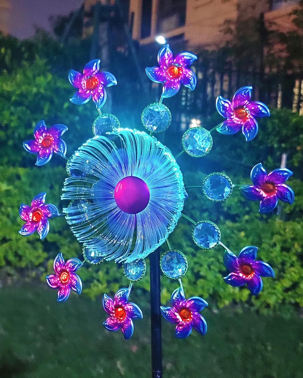 Metal Wind Outdoor Sculpture Solar Flower Wind Spinners for Yard and Garden$ 40 Inch Solar Windmill Garden Whirligig Kinetic Spinners Decor lithography celebrity Tennessee staff for Lawn$ Patio&Yard$ 