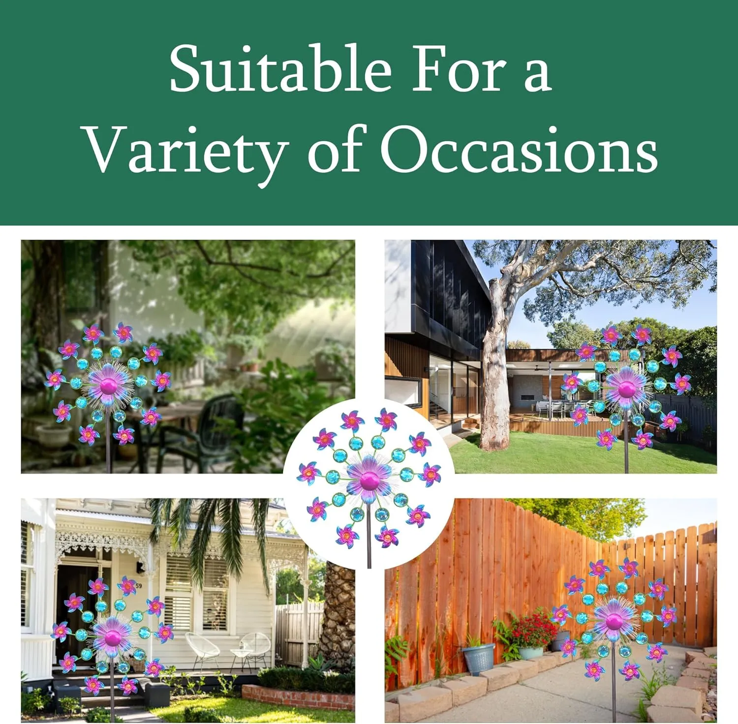 Metal Wind Outdoor Sculpture Solar Flower Wind Spinners for Yard and Garden$ 40 Inch Solar Windmill Garden Whirligig Kinetic Spinners Decor lithography celebrity Tennessee staff for Lawn$ Patio&Yard$ 