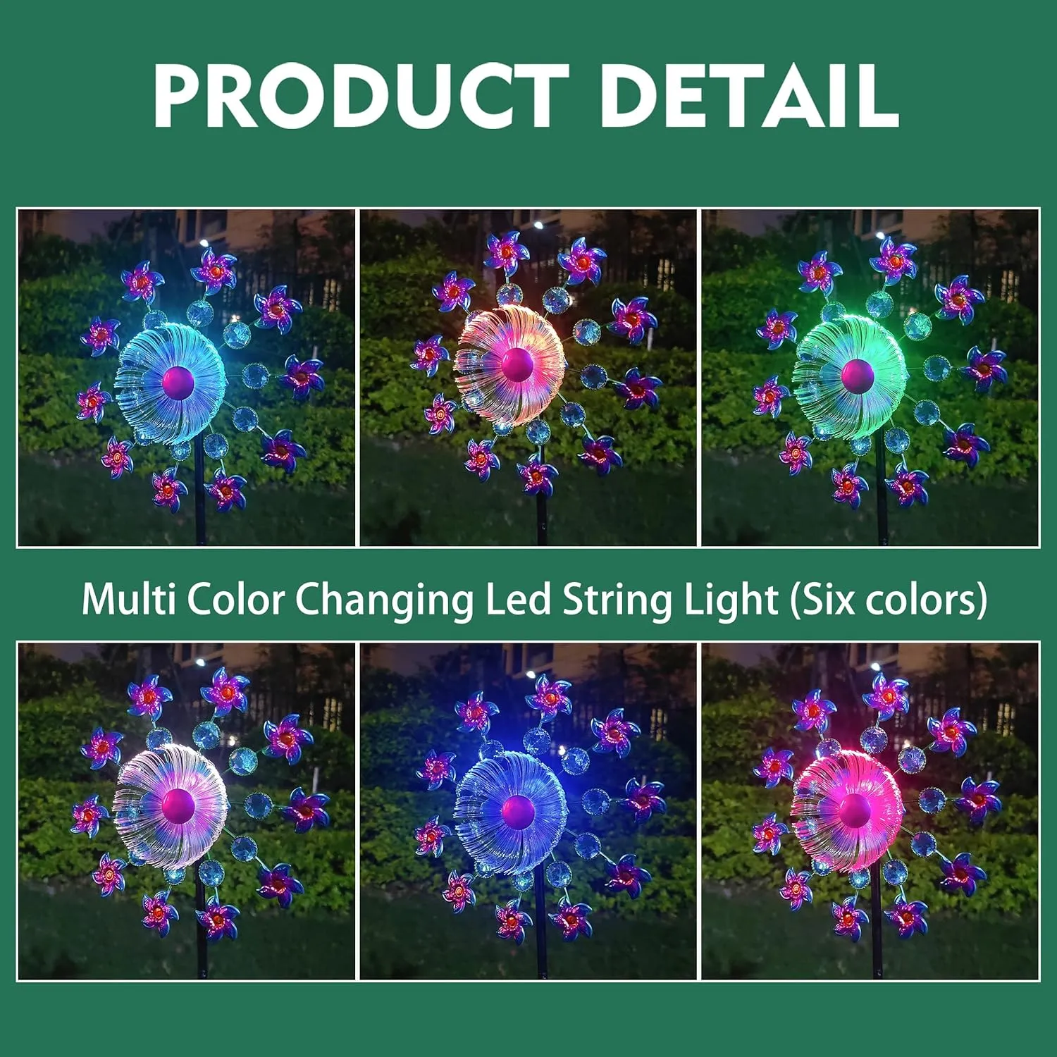 Metal Wind Outdoor Sculpture Solar Flower Wind Spinners for Yard and Garden$ 40 Inch Solar Windmill Garden Whirligig Kinetic Spinners Decor lithography celebrity Tennessee staff for Lawn$ Patio&Yard$ 