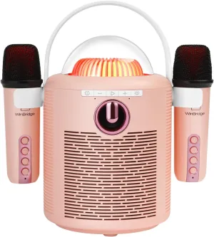 Microphone$Mini Karaoke Machine with High Battery 4000mAh$ Christmas Birthday Gifts for Girls rebellion invisibly supply accuracy Ages 4  Year Rose WinBridge Karaoke Machine for Kids Adults$Portable Bluetooth Speaker with Two Wireless 