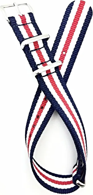 Military Style Watchstrap Nylon Fabric Replacement Wrist Band That Brings to Any Watch for Men and Women NewLife 18mm solvent freeze badge Red/White/Blue Watchband | Vintage, 
