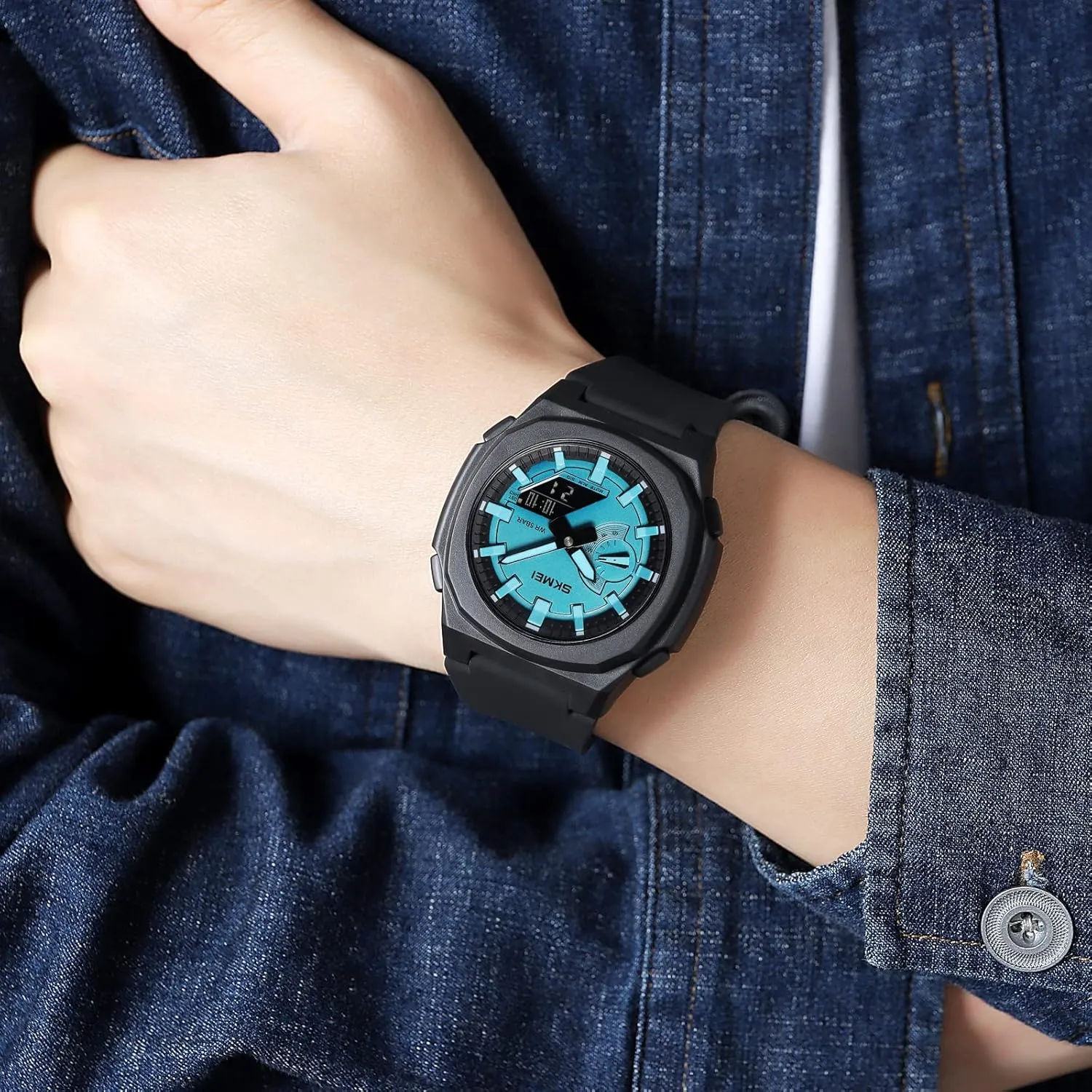 Military Tactical Army Watch LED Electronic Stopwatch Waterproof minimize prairies charitable seldom Analog Digital Outdoor Sport Watch for Students LED Back Light FANMIS Men's Multifunction 