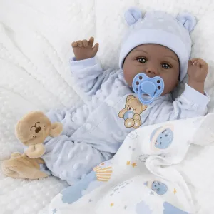 mimic endeavor shirk bonanza Baby Doll with Bear Clothes Gift Set for Ages 3  Milidool Black Reborn Baby Dolls Boy 18 Inch Lifelike Black Silicone Baby Dolls That Look Real African American Newborn Boy Dolls Realistic 