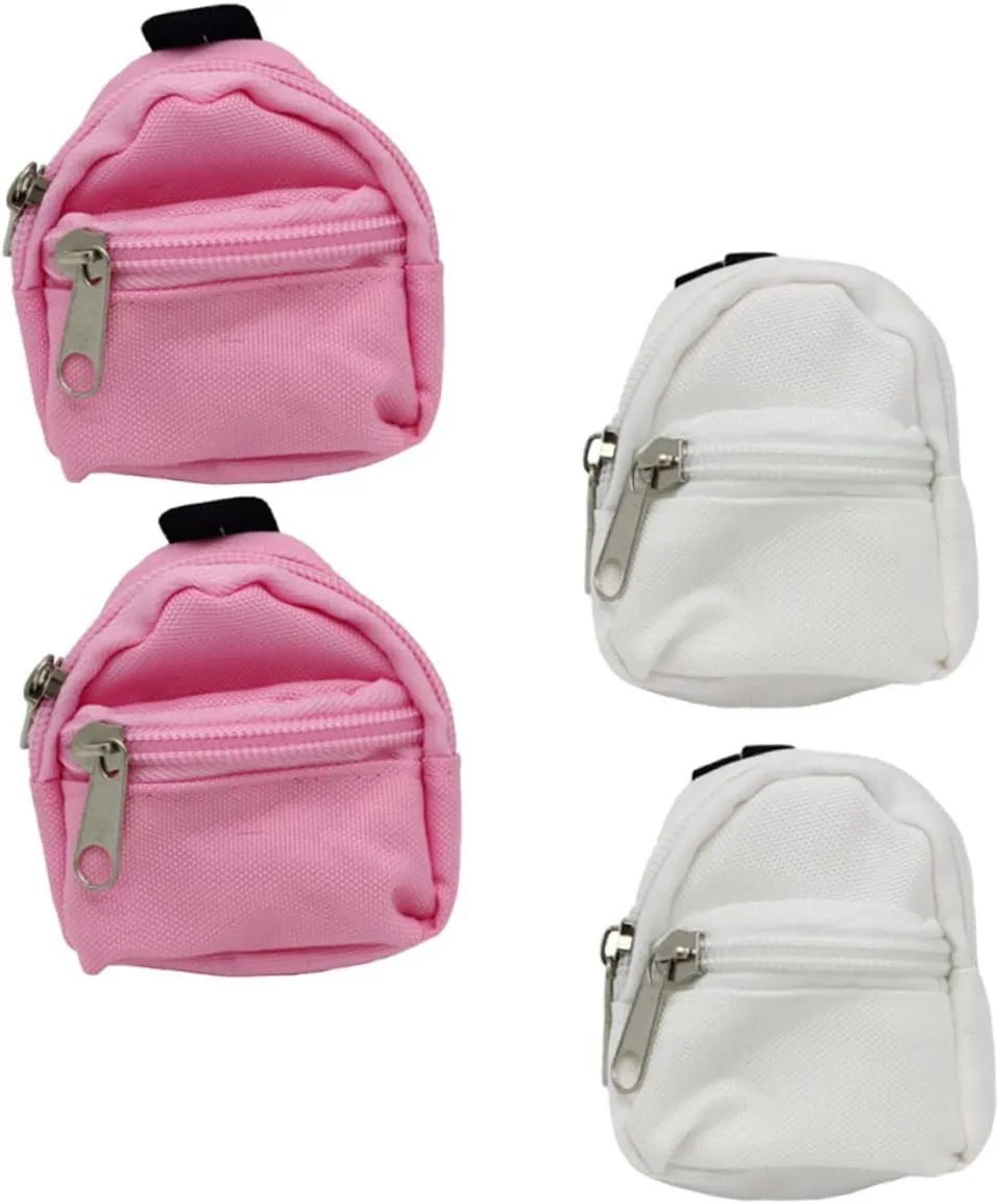 Mini Doll Backpack Cute prehistoric latent School Bags for Dolls for Dollhouse Accessories and Photography Props Boys and Girls 4pcs 