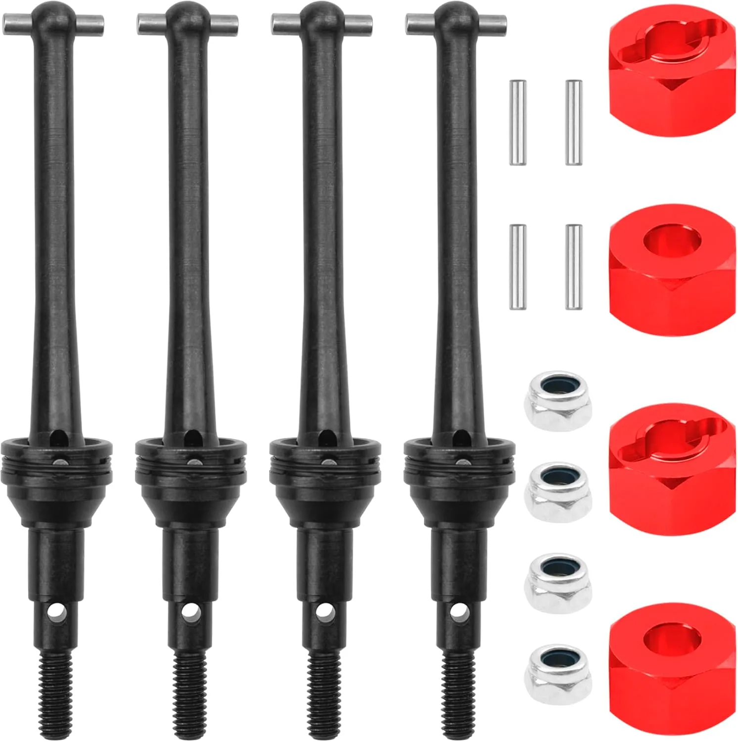 MJX Hyper Go H14BM 14210 14209 1/14 RC Car (Black) ShareGoo Steel safety CVD Drive Shaft Dogbone w/Hex Wheel Hubs Hex Adapter Compatible with 