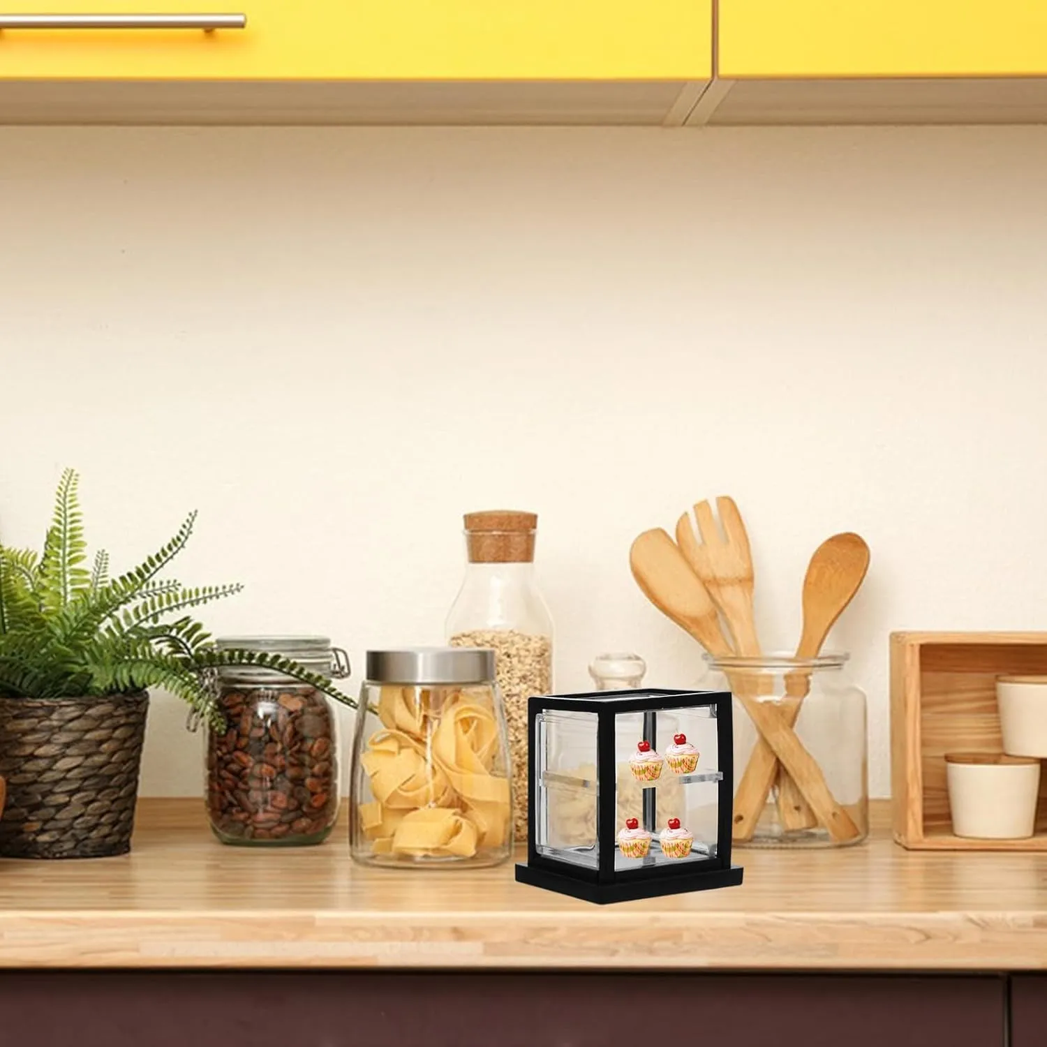 Model for Showcasing specimen Miniature Cakes and Treats Dollhouse Supplies and Decor 3pcs*5 5sets 3pcs Miniature Transparent Display Cabinet for Dollhouse Bakery Scene Versatile Cabinet 