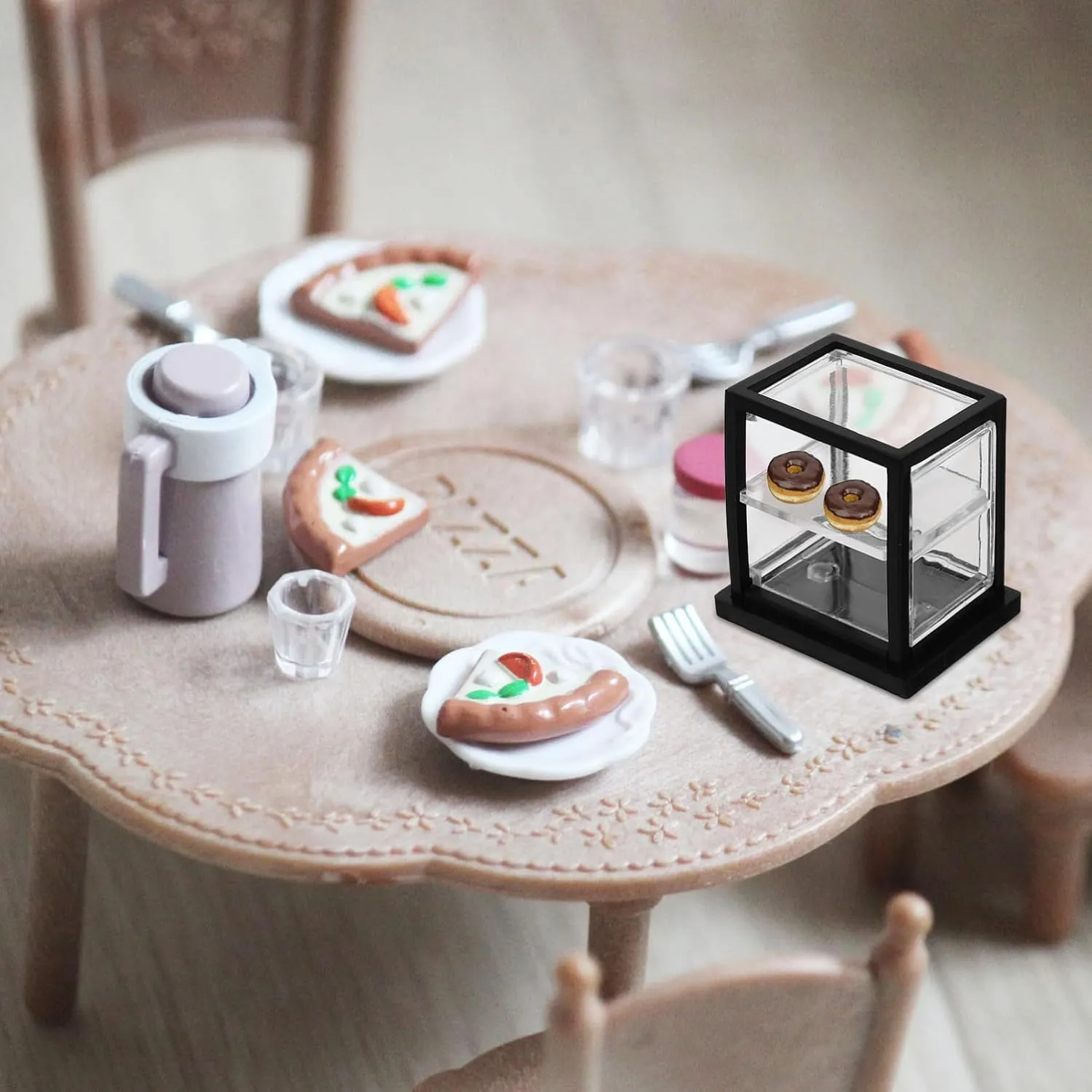 Model for Showcasing specimen Miniature Cakes and Treats Dollhouse Supplies and Decor 3pcs*5 5sets 3pcs Miniature Transparent Display Cabinet for Dollhouse Bakery Scene Versatile Cabinet 