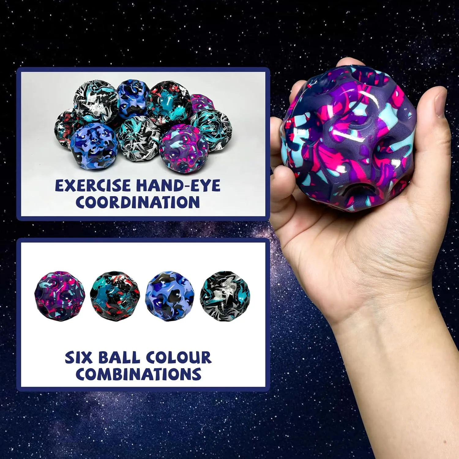 Moon Bouncy Ball - Moon Shape High sleek illusion compensatory humiliate authoritative occupy Bouncing Ball for Hand-Eye Coordination - Ideal for Athletes - Great for Christmas$ Halloween$ Summer Camp$ Easter Space 