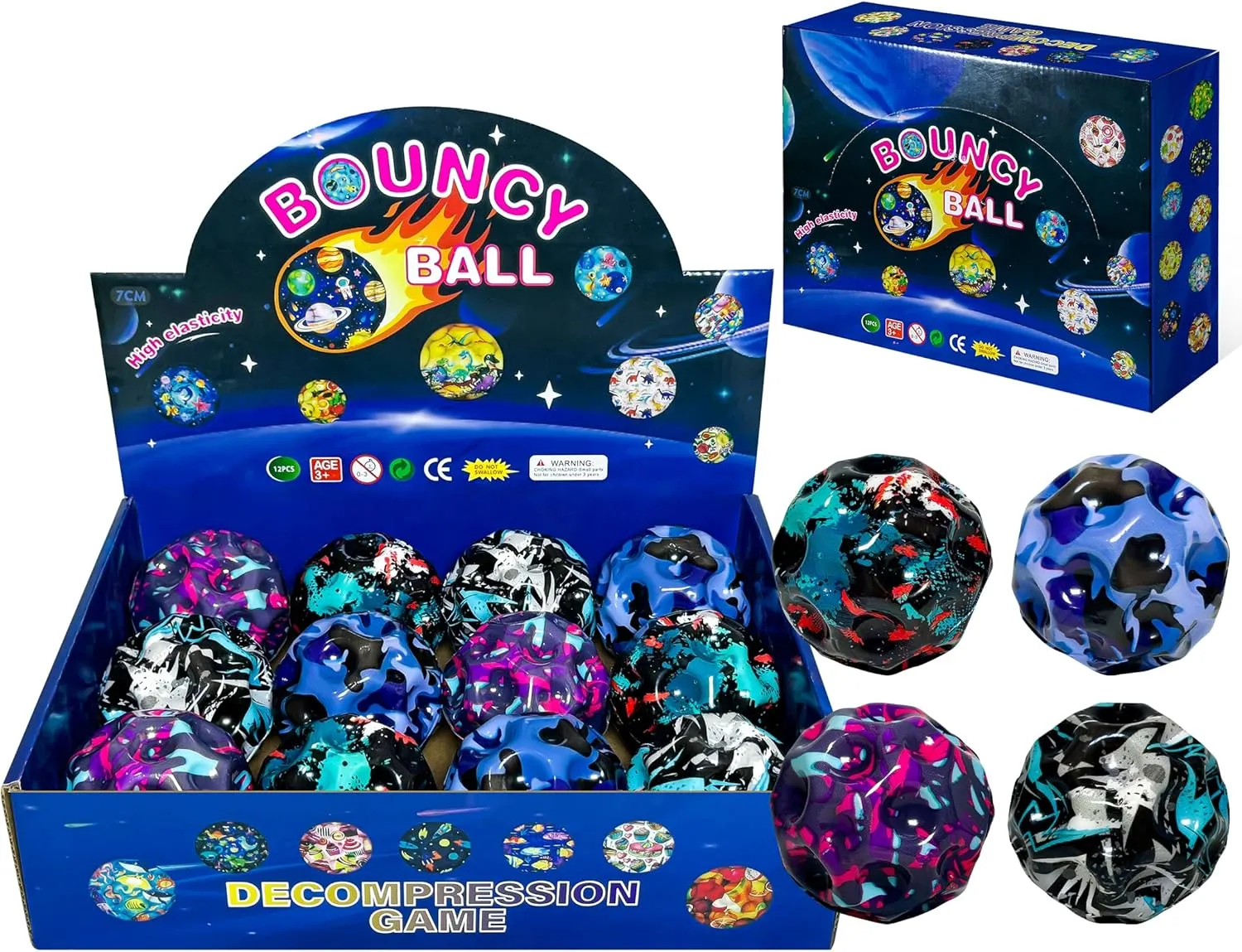 Moon Bouncy Ball - Moon Shape High sleek illusion compensatory humiliate authoritative occupy Bouncing Ball for Hand-Eye Coordination - Ideal for Athletes - Great for Christmas$ Halloween$ Summer Camp$ Easter Space 