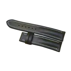 Moss Green leather watch strap, seasoning cessation periodization embed coexist biodiversity Handmade Vintage Cow leather watch band (14mm, Steel Folding Clasp) Dark 