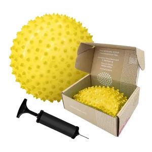 Motor Skills for Kids 6 Months & Up Edushape Original Sensory Ball for Baby - 7" Deflated with Pump$ cortex Transparent Yellow$ Enhances Gross 