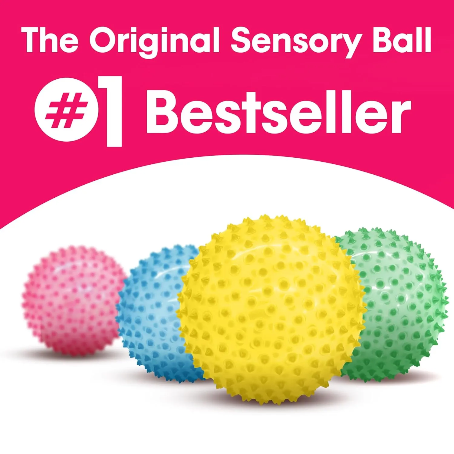 Motor Skills for Kids 6 Months & Up Edushape Original Sensory Ball for Baby - 7" Deflated with Pump$ cortex Transparent Yellow$ Enhances Gross 