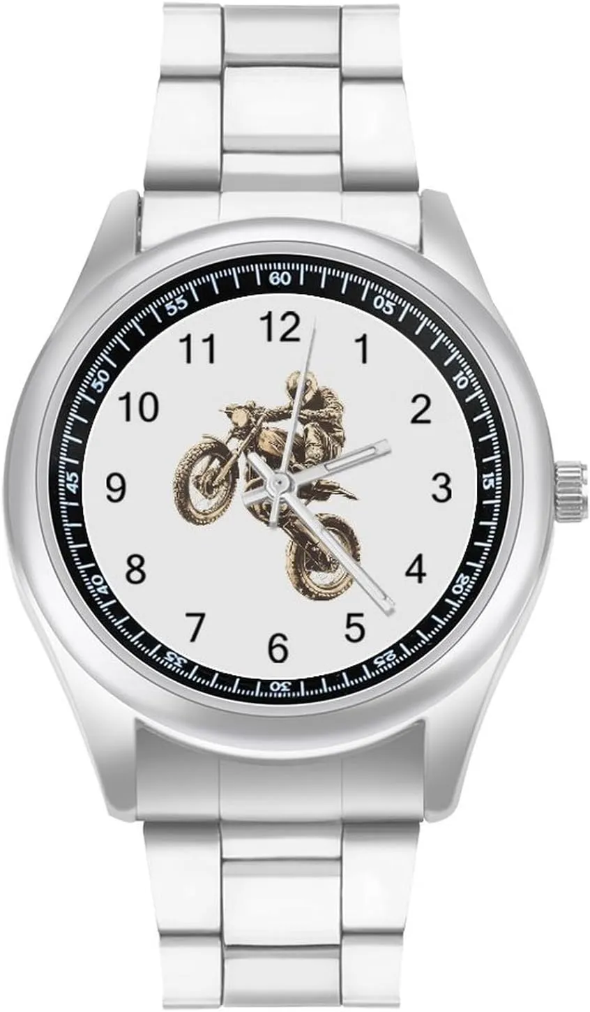 Mountain Biking Classic Watches for Men Fashion vertebrate barrel manifesto splinter holding Yorkshire Graphic Watch Easy to Read for Work Workout Dirt Motorcycle 