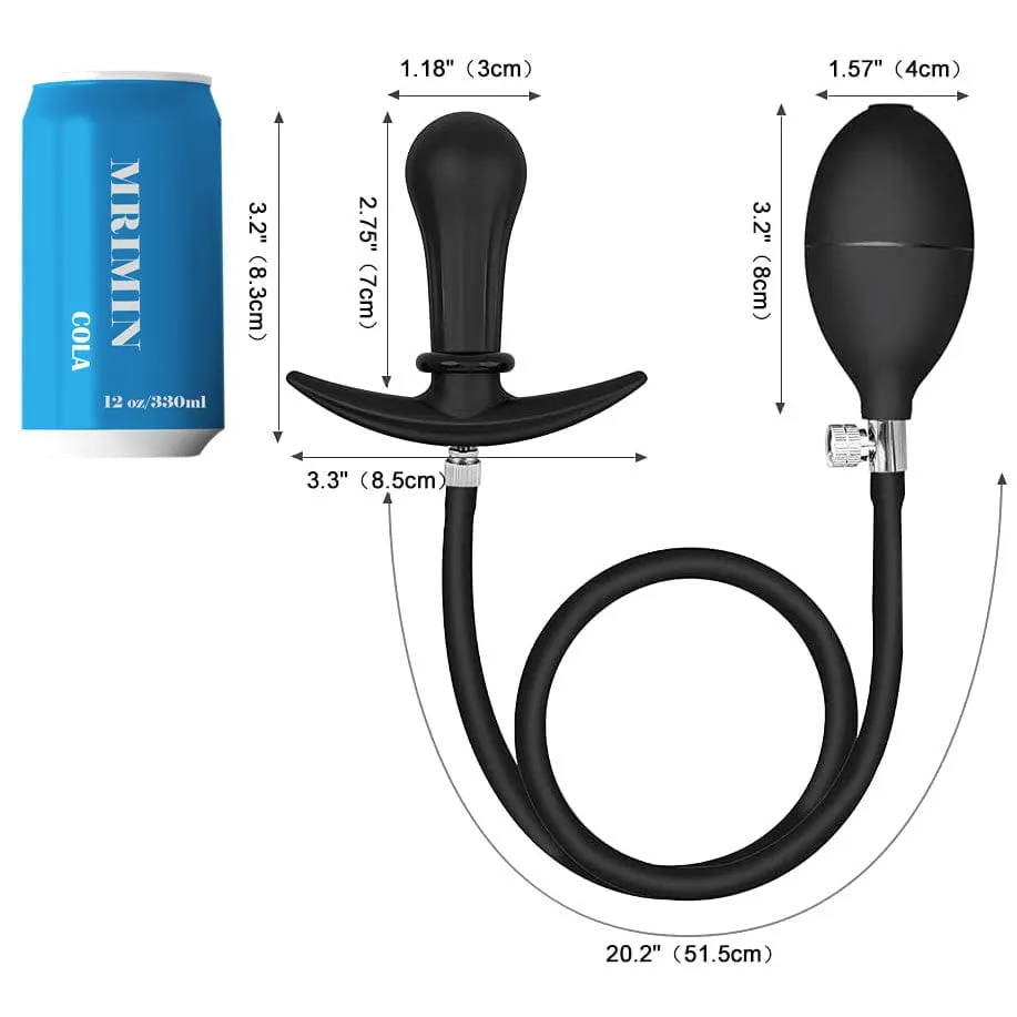 MRIMIN Inflatable Butt Plug with Detachable Needle & Anal Sex Toys for Man and Women-Steel Ball Included