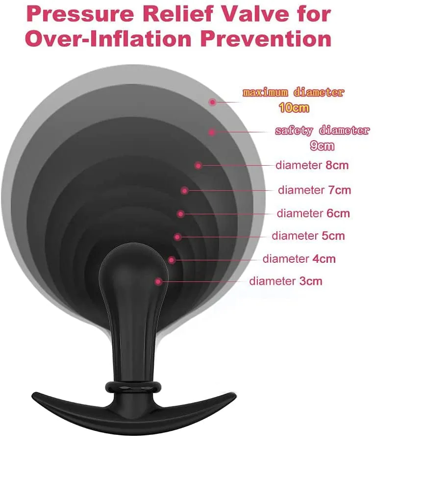 MRIMIN Inflatable Butt Plug with Detachable Needle & Anal Sex Toys for Man and Women-Steel Ball Included
