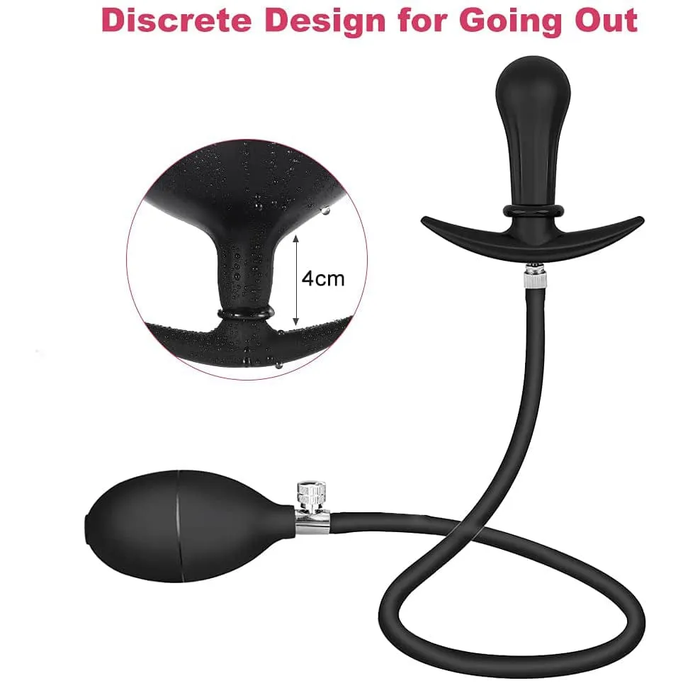MRIMIN Inflatable Butt Plug with Detachable Needle & Anal Sex Toys for Man and Women-Steel Ball Included