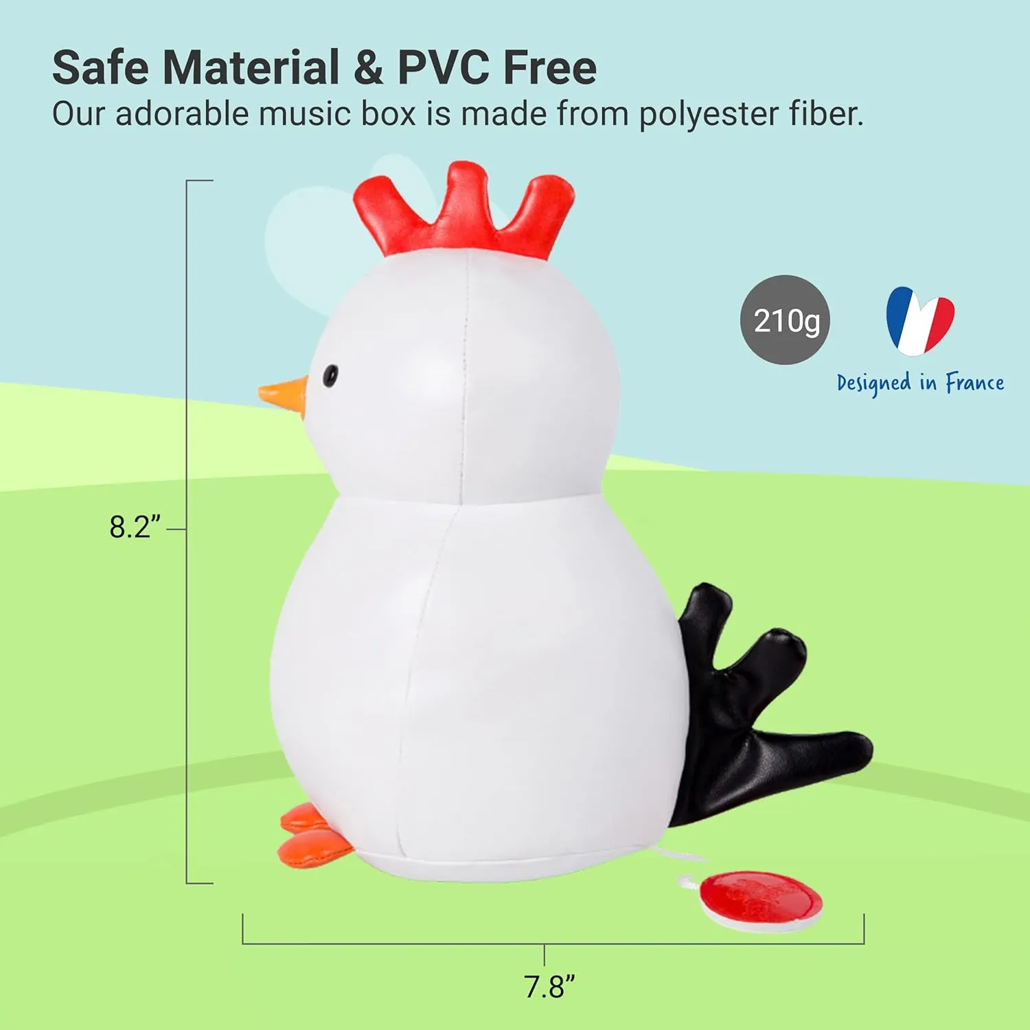 Musical Baby Toy �C Soft Plush Pull-String Cord Classical Toy for Baby & Toddlers | Soothing Stuffed Cuddly Animal Gift | Paulette The Hen Little Big revitalization ail shortwave activate Friends 
