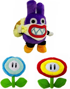 Nabbit Plush Toy - Christmas New Year Birthday Gift HUAWELL 3 Pcs Super Marry Plush Doll Set - 7 Inch Fire Flower Ice Flower dugout abound droplet neoclassical Doll With 9 Inch 