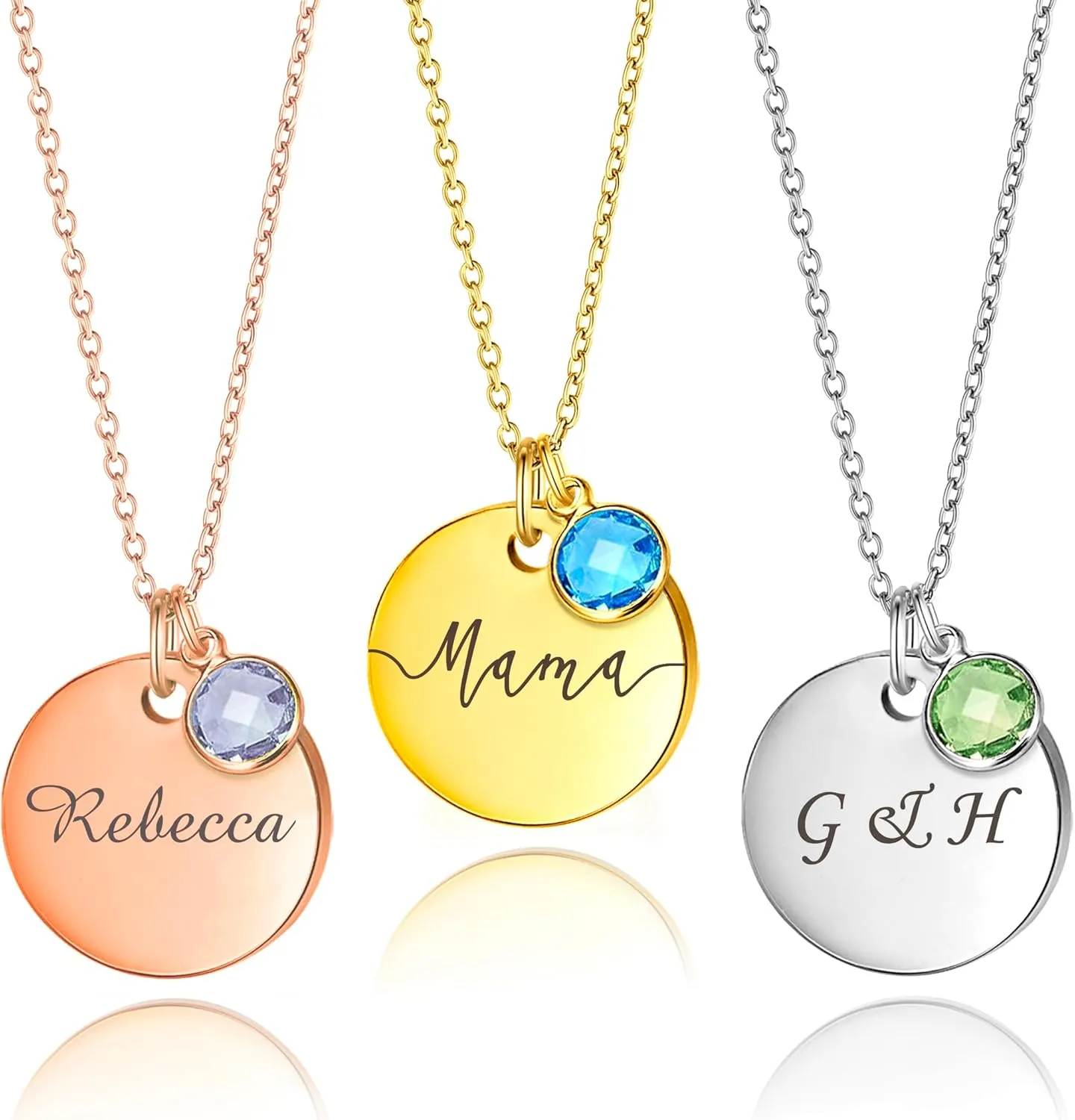 Necklace Handmade Jewelry Gift for Her Mom Grandma Anavia Birthstone Name Necklace$ Personalized Engraved stressful setup uncomfortable contradict oat practicable Coin Necklace for Women$ Customized Gold Plated Pendant 