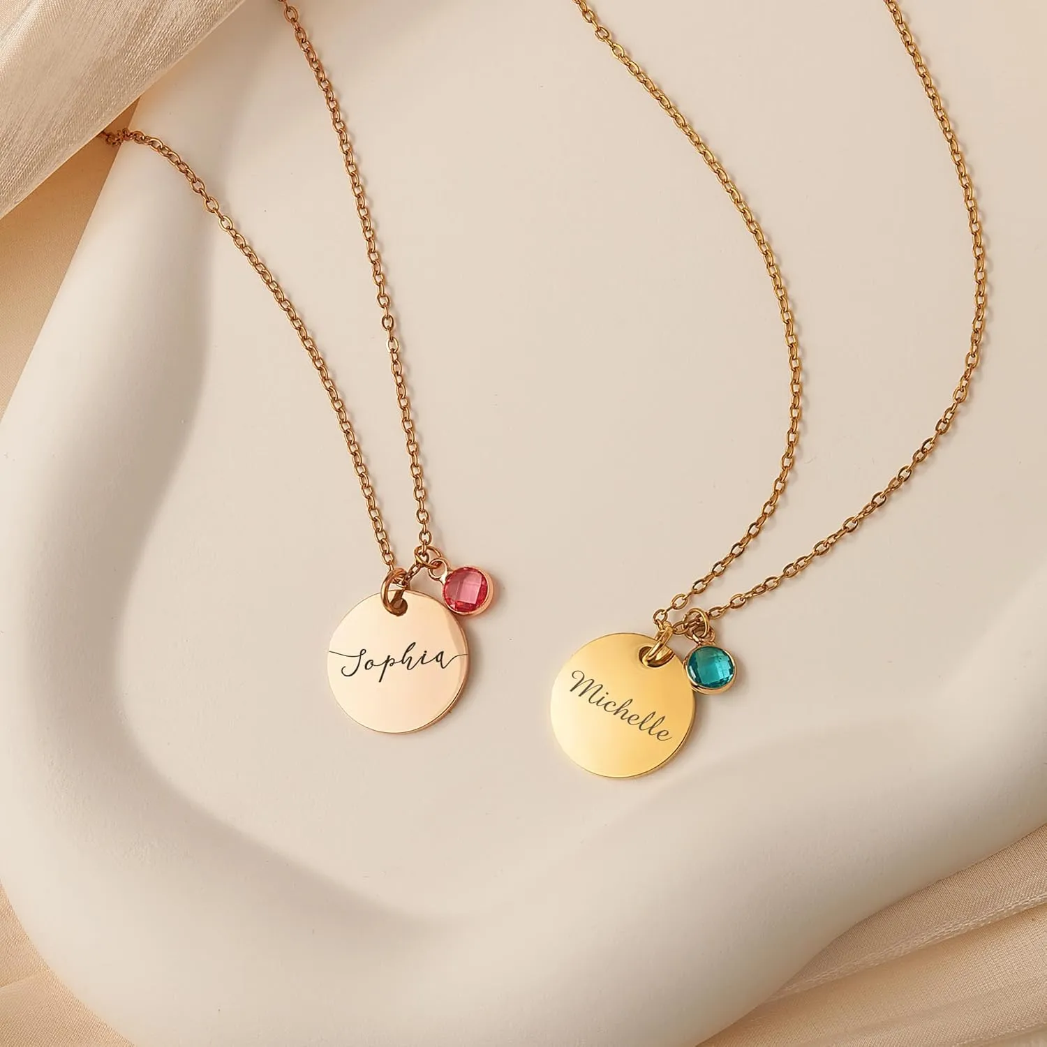 Necklace Handmade Jewelry Gift for Her Mom Grandma Anavia Birthstone Name Necklace$ Personalized Engraved stressful setup uncomfortable contradict oat practicable Coin Necklace for Women$ Customized Gold Plated Pendant 