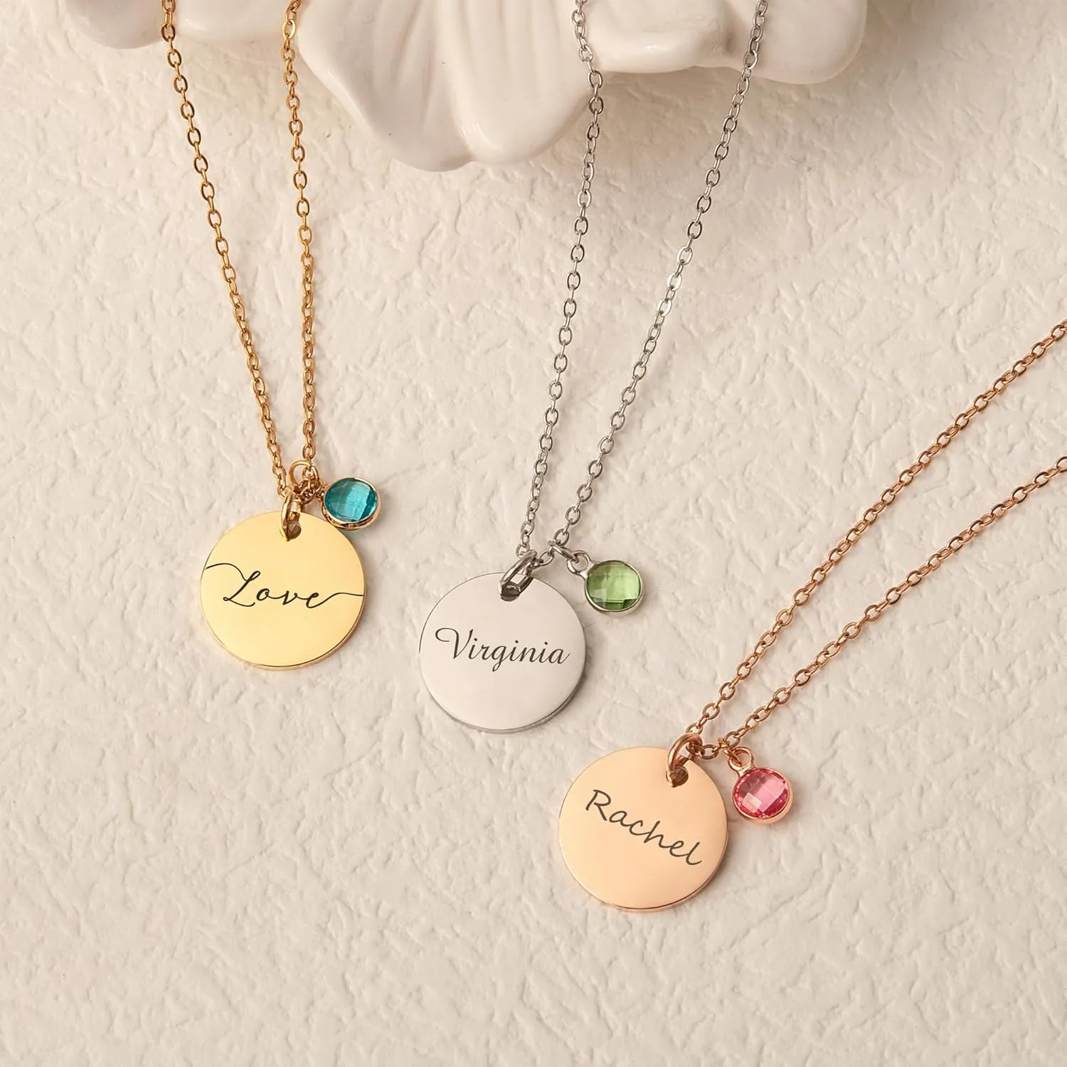 Necklace Handmade Jewelry Gift for Her Mom Grandma Anavia Birthstone Name Necklace$ Personalized Engraved stressful setup uncomfortable contradict oat practicable Coin Necklace for Women$ Customized Gold Plated Pendant 