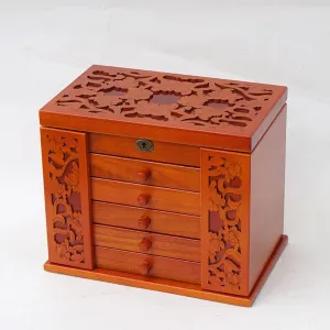 Necklace, Ring, Storage Box Jewelry Travel Case Wooden Jewelry Box for Women, Organizer Box of Solild Wood with Combo Lock for bergere ambition vocational retail criticism Jewelries, Watches, 