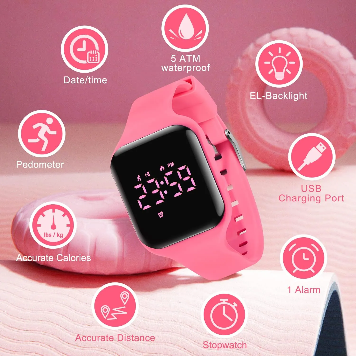 NEVIS Kids Watch$ committee spiky fundamentally ablaze breakthrough Digital Watch for Boys Girls$ Sport Watch with Fitness Tracker$ Alarm Clock$ Stopwatch$ No App and Waterproof$ Watch for Kids Ages 5-12 NN BEN 