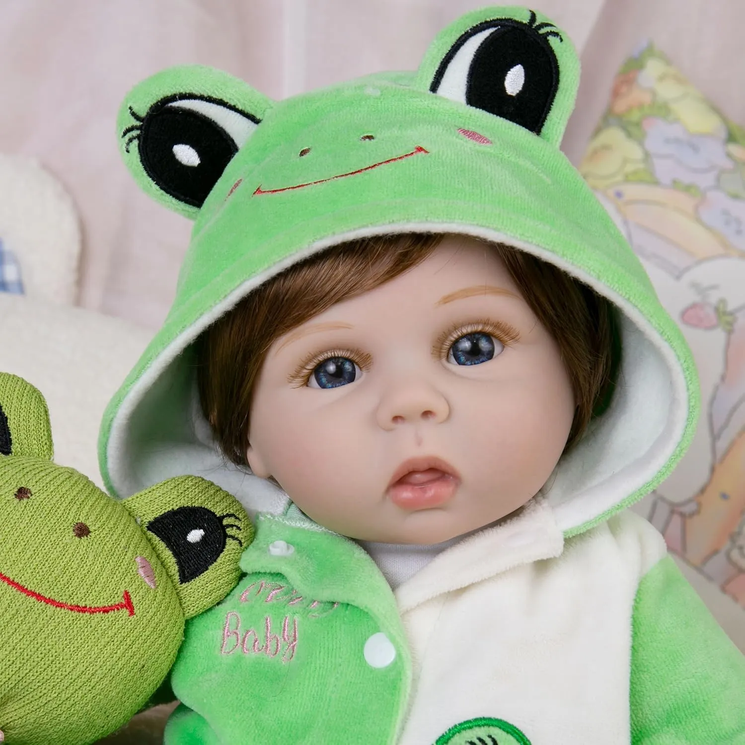 Newborn revitalize Dolls, Soft Cloth Body, Complete with Clothes and Toys Accessories, Birthday Gift Set for Kids 3  Reborn Baby Dolls - 22-Inch Realistic 