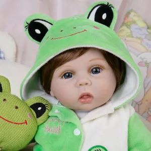 Newborn revitalize Dolls, Soft Cloth Body, Complete with Clothes and Toys Accessories, Birthday Gift Set for Kids 3  Reborn Baby Dolls - 22-Inch Realistic 
